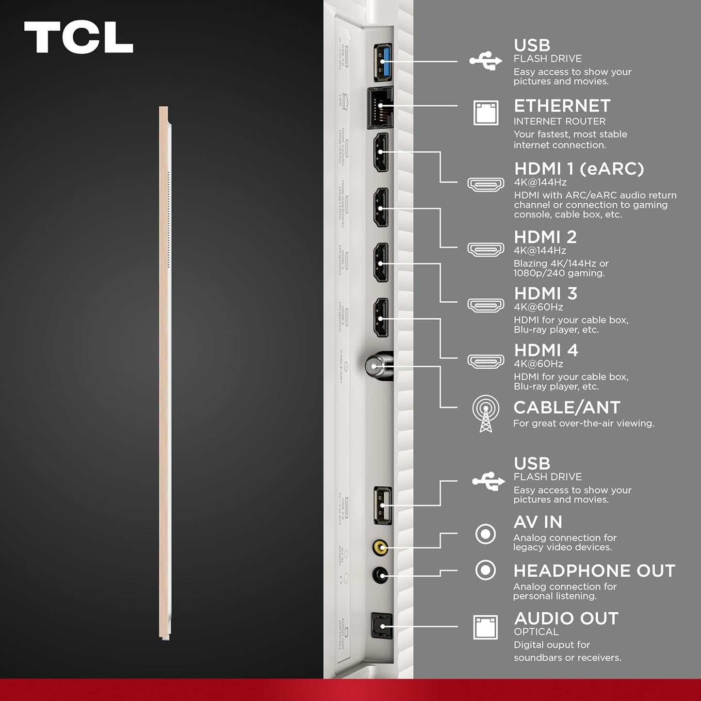 TCL NXTVISION QLED 4K Smart Google TV 2024 - Picture Frame Art TV, Dolby Vision, 120Hz, Alexa