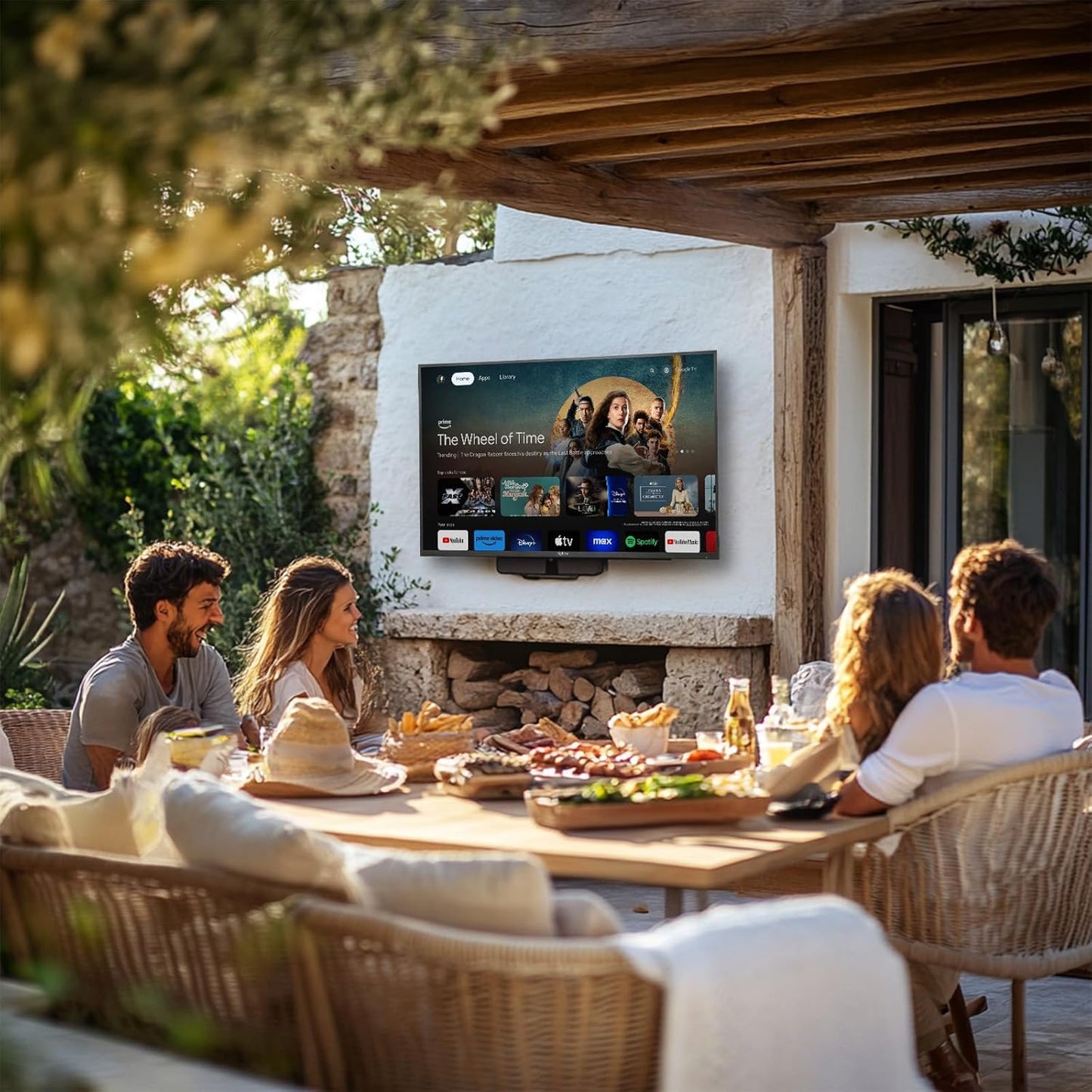 SYLVOX Outdoor Smart TV Patio Series - 4K Google TV, 700 Nits, IP55 Waterproof, Dual Speakers, -22°F to 122°F