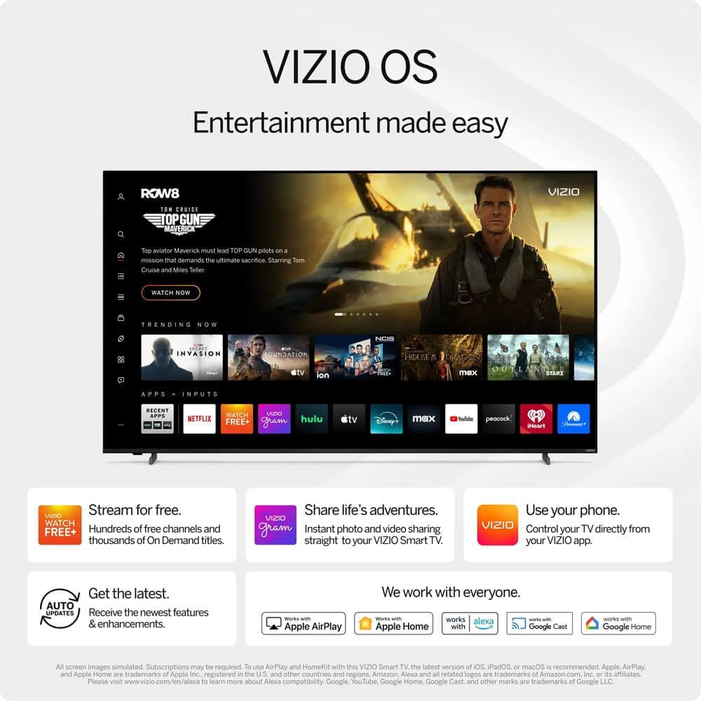 VIZIO 32" V-Series Full Array LED Smart HD TV - AirPlay 2, Chromecast, Bluetooth, VRR (Renewed)