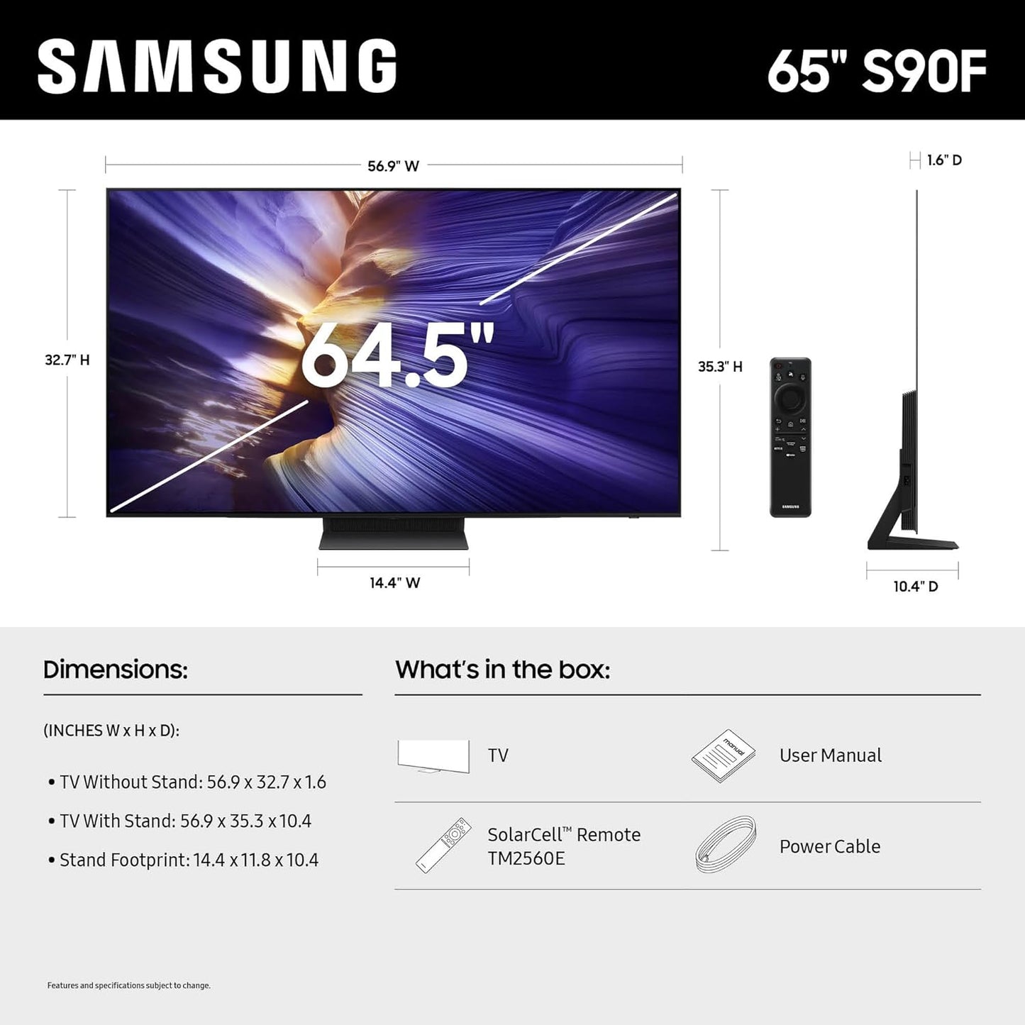 Samsung OLED S90F 4K Smart TV 2025 - NQ4 AI Gen3, Pantone Validated, 144Hz, Vision AI, Alexa Built-in