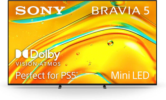 Sony BRAVIA 5 Mini LED 4K Smart Google TV - XR AI Processor, 120Hz, Dolby Vision, PS5 Features