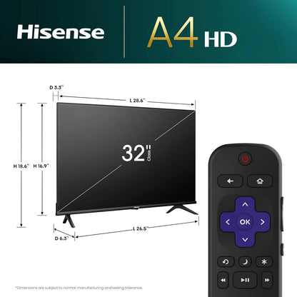 Hisense A4 Series HD Smart Roku TV - Dolby Audio, Full Array LED, Google Assistant, Alexa, Slim Bezel Design