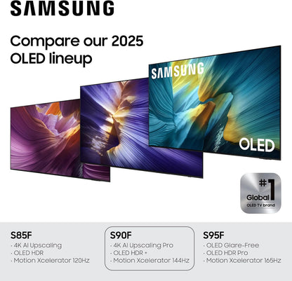 Samsung OLED S90F 4K Smart TV 2025 - NQ4 AI Gen3, Pantone Validated, 144Hz, Vision AI, Alexa Built-in
