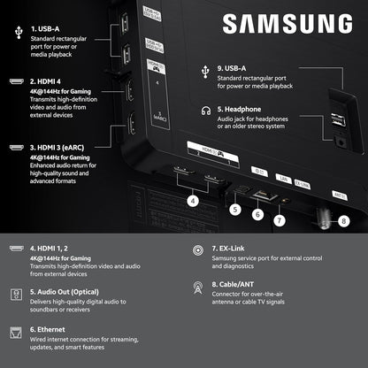 Samsung OLED S90F 4K Smart TV 2025 - NQ4 AI Gen3, Pantone Validated, 144Hz, Vision AI, Alexa Built-in