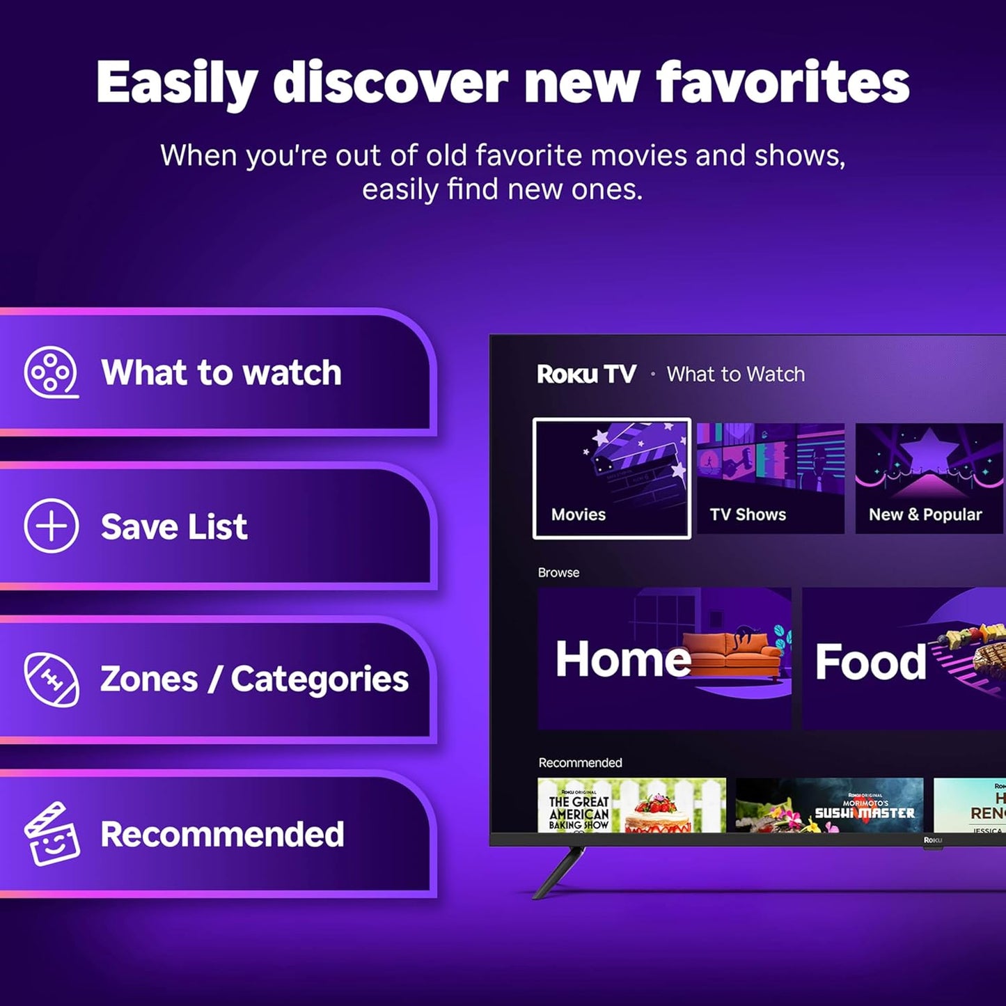 Roku Select Series 43" 4K HDR Smart TV - 500+ Free Channels, Voice Remote, AirPlay, Alexa, Google