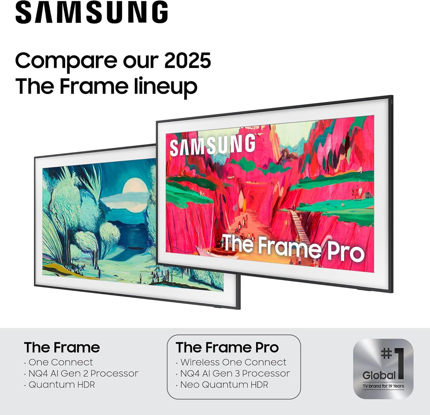 Samsung The Frame Pro 4K Neo QLED Mini LED Smart TV 2025 - Art Mode, NQ4 AI Gen3, 144Hz, Wireless One Connect, Alexa