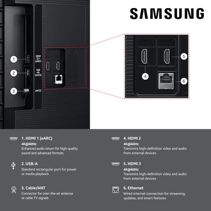Samsung Crystal UHD U8000F 4K Smart TV 2025 - Crystal 4K Processor, Knox Security, 2700+ Free Channels, Alexa